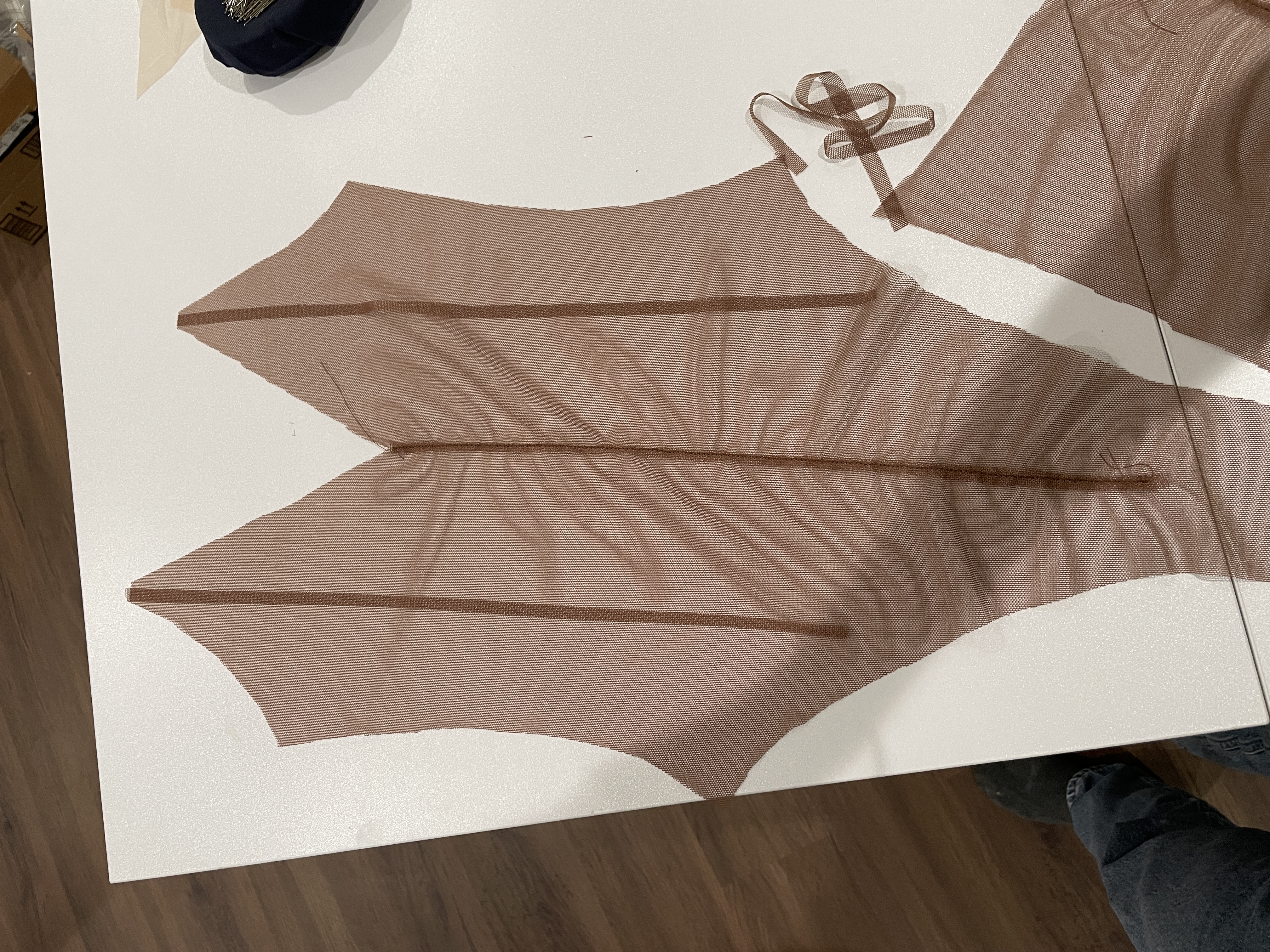 Bodysuit development for Arise, showing seam construction detail